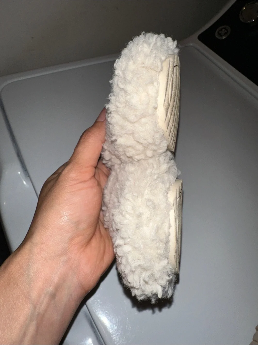 Cozy Sherpa Slingback Clogs in Cream